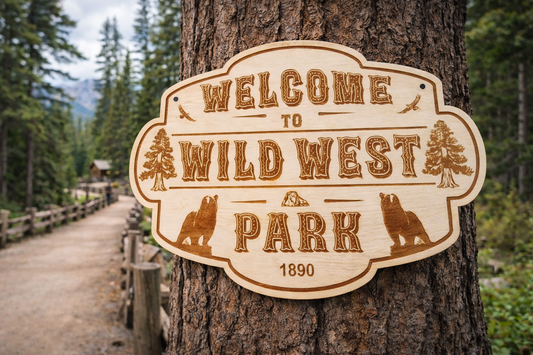 Plaque Ranch Personnalisée Bois Gravé – Panneau Western Cowboy – Décoration Country Vintage Murale