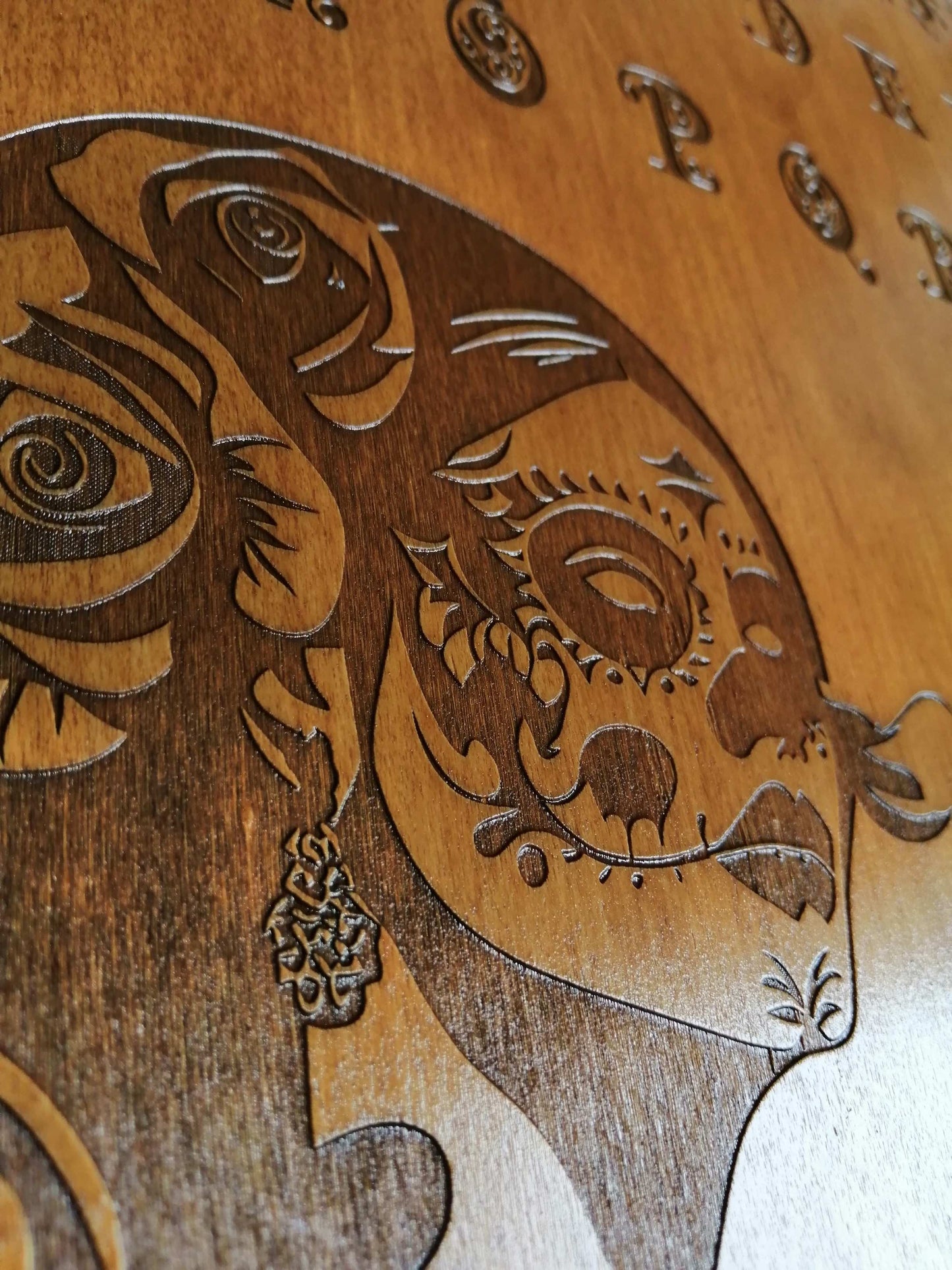 Planche Ouija Santa Muerte Artisanale - Grand Format en Bois, Divination et Décoration Ésotérique Mystique
