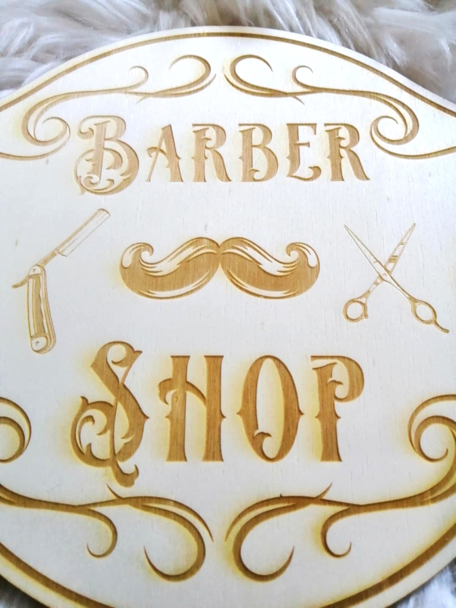 Plaque murale Barber Shop en bois