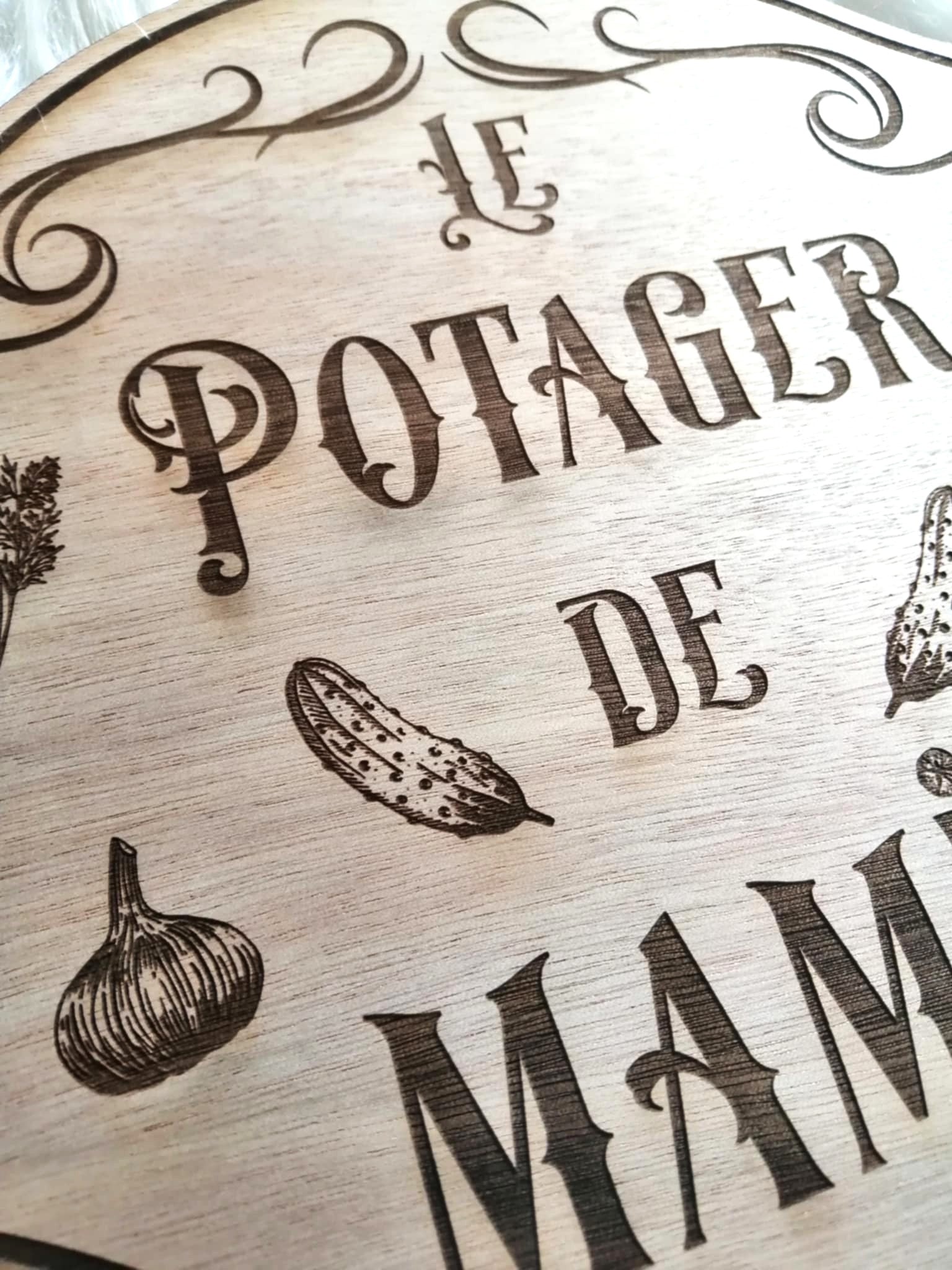 Plaque bois personnalisée jardin grand-mère