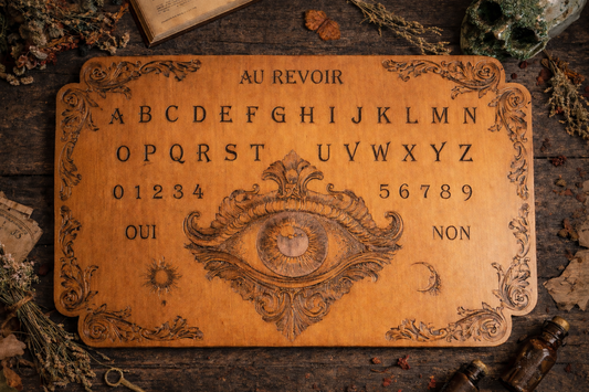 Ouija Board Artisanale en Bois – Spirit Board de Divination & Planche Ouija Ésotérique