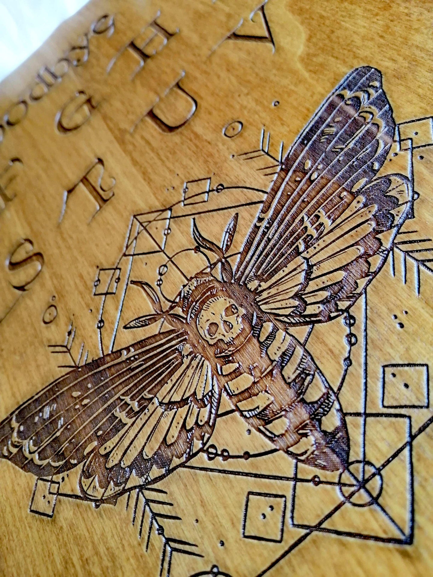 Planche Ouija Chrysalide Artisanale - Grand Format en Bois, Divination et Décoration Ésotérique Mystique