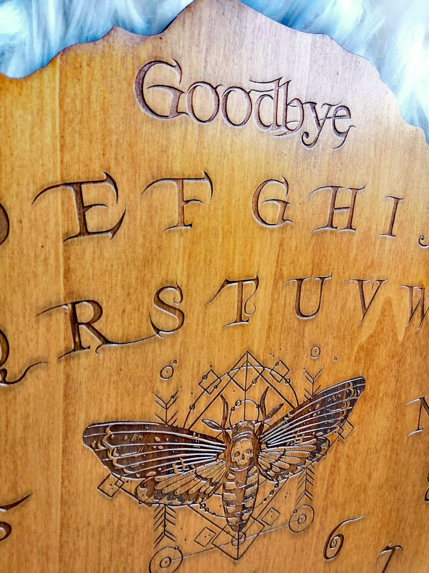 Planche Ouija Chrysalide Artisanale - Grand Format en Bois, Divination et Décoration Ésotérique Mystique