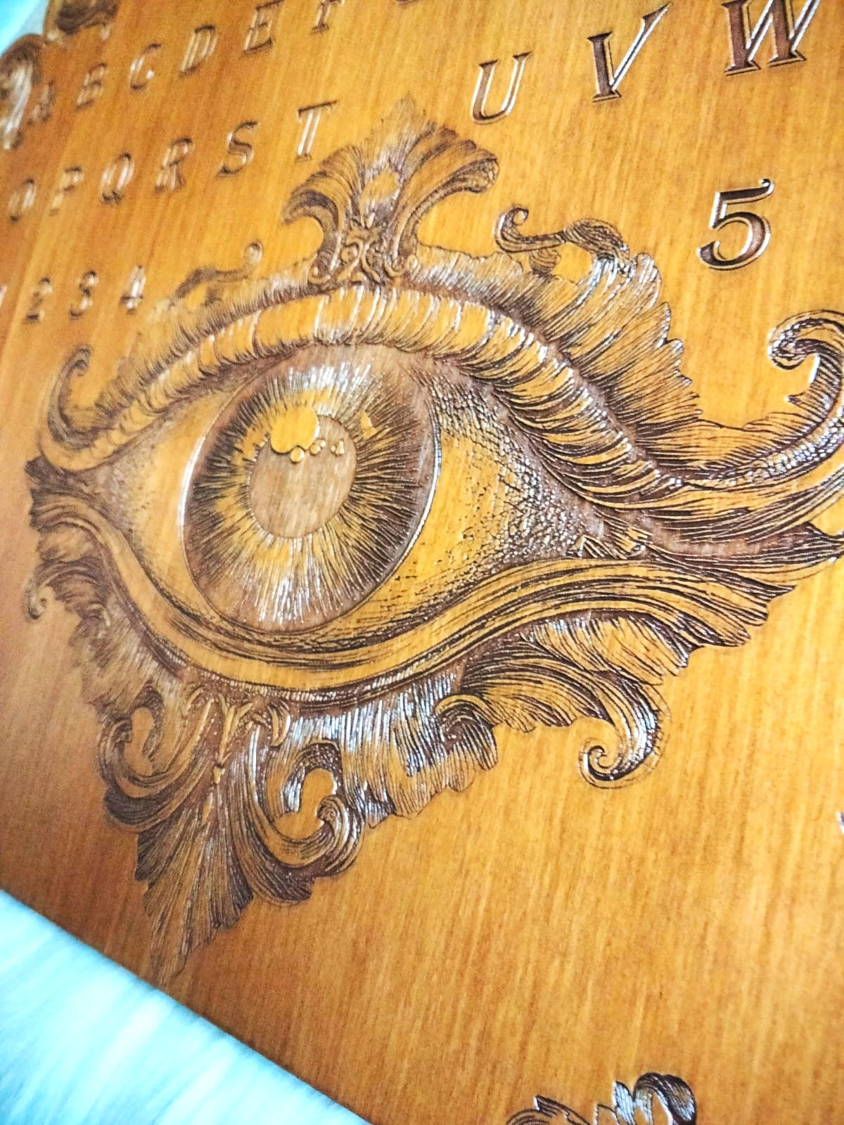 Witchy Ouija board handmade wooden art for altar decor