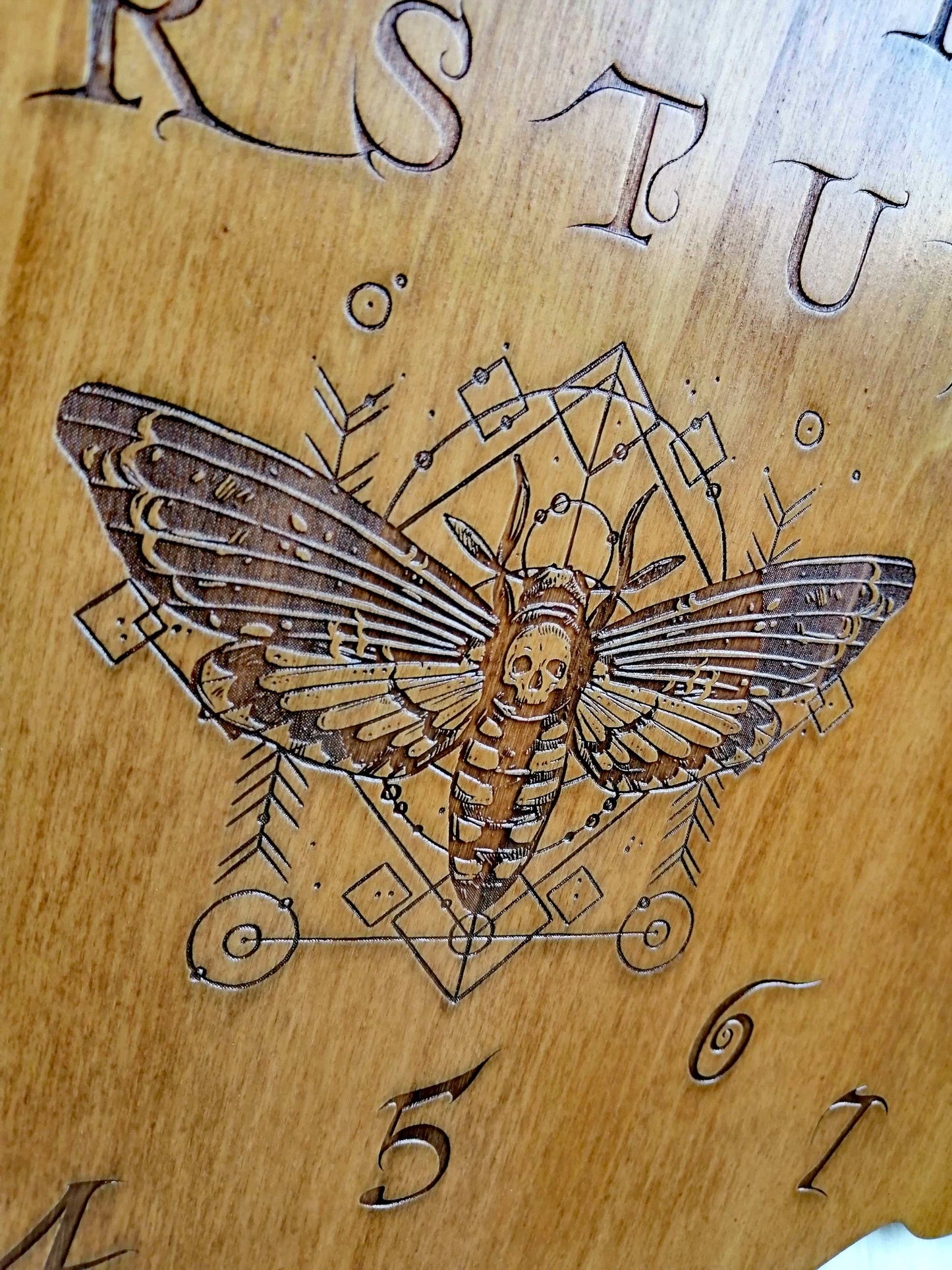 Planche Ouija Chrysalide Artisanale - Grand Format en Bois, Divination et Décoration Ésotérique Mystique